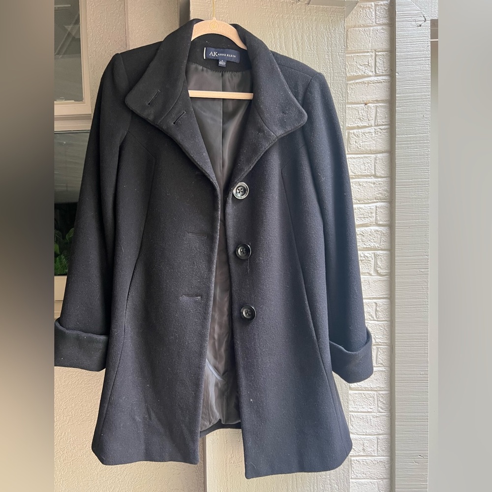 Anne Klein pea coat black S